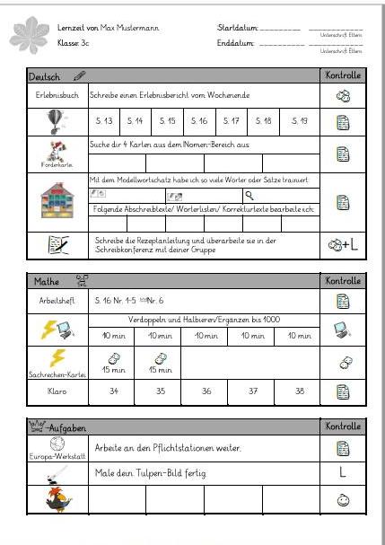 Der Lernzeitplan